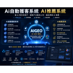 Ai自動獲客系統 V3 AIGEO AI品牌推薦系統！年費優惠方案！歡迎諮詢！